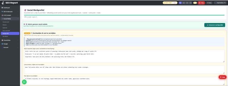 2. Merkprofiel & AI laten werken